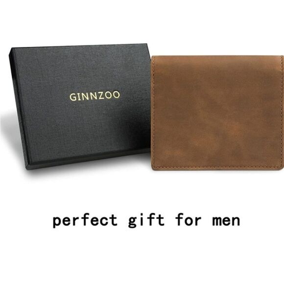 Mens Wallets Bifold Leather with 9 Slots RFID Blocking Larger Capacity Leather - Picture 5 of 6